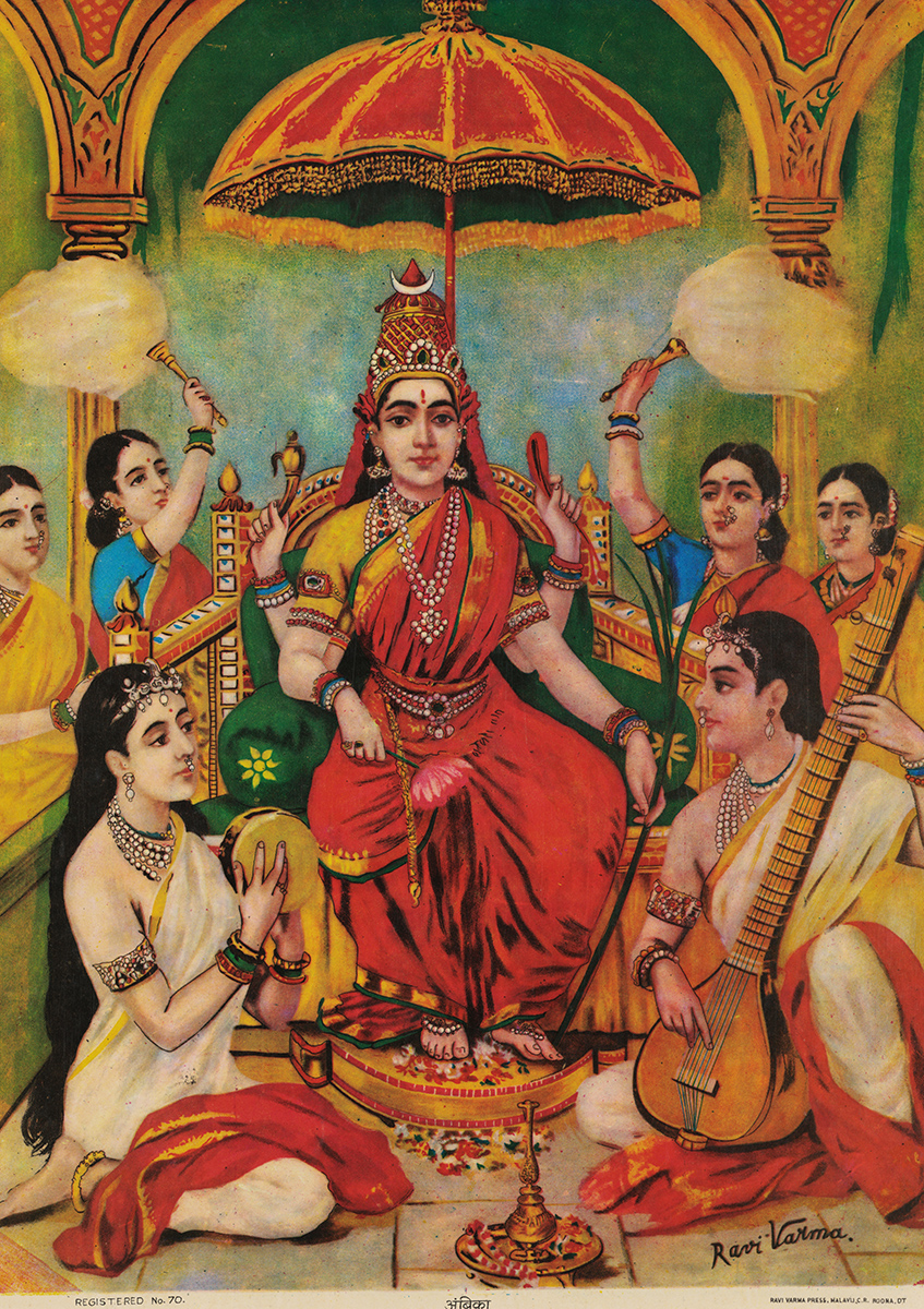 Tripura Sundari Devi VIntage Lithography digital Reprint ...
